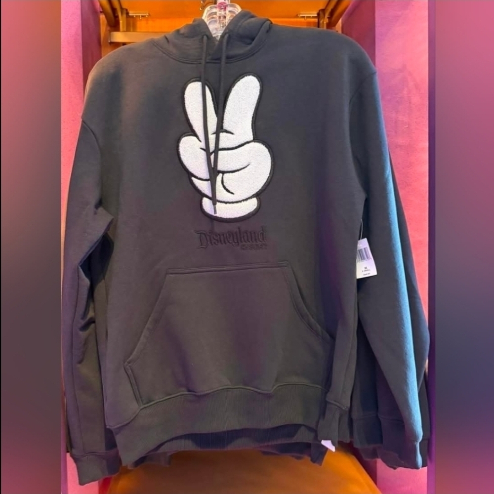 DisneyParks Disneyland Mickey Hands Peace Sign Pullover Hoodie Unisex XL NWT